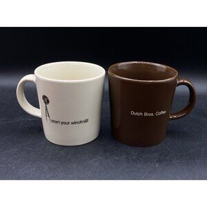 Dutch Bros Start Your Windmills Brown & Cream Mugs Set 2